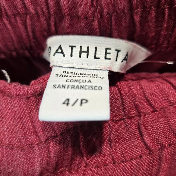 Athleta Retreat Linen Jogger Pants Coffeeberry Casual Resort 4 - Picture 2 of 8